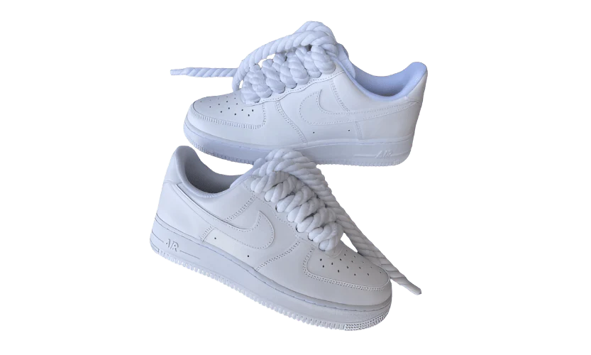 Nike Air Force 1 Low Triple White -WHITE ROPE LACE-