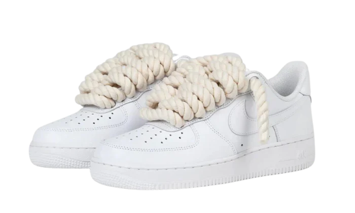 Nike Air Force 1 Low Triple White -BEJ ROPE LACE-