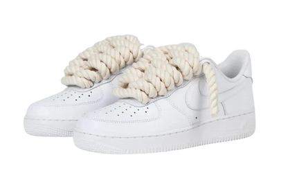 Nike Air Force 1 Low Triple White -BEJ ROPE LACE-