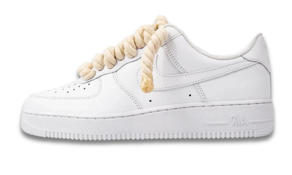 Nike Air Force 1 Low Triple White -BEJ ROPE LACE-